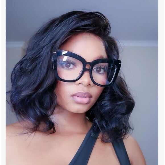 VOOGLAM Oversize Plain Glasses for Women, Clear Anti Blue Fashion 7543 - Picture 11 of 12